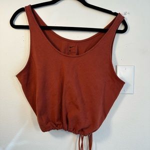 Nike side tie crop top in copper